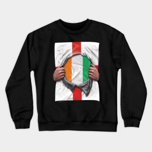 Ivory Coast Flag English Flag Ripped - Gift for Ivorian From Ivory Coast Crewneck Sweatshirt